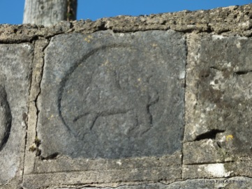 Carving of lion set in roundel set in the Thurles Pillar