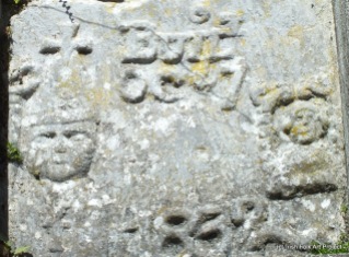 Figure of Bishop on plaque with inscription 1832 on Chapel Lane